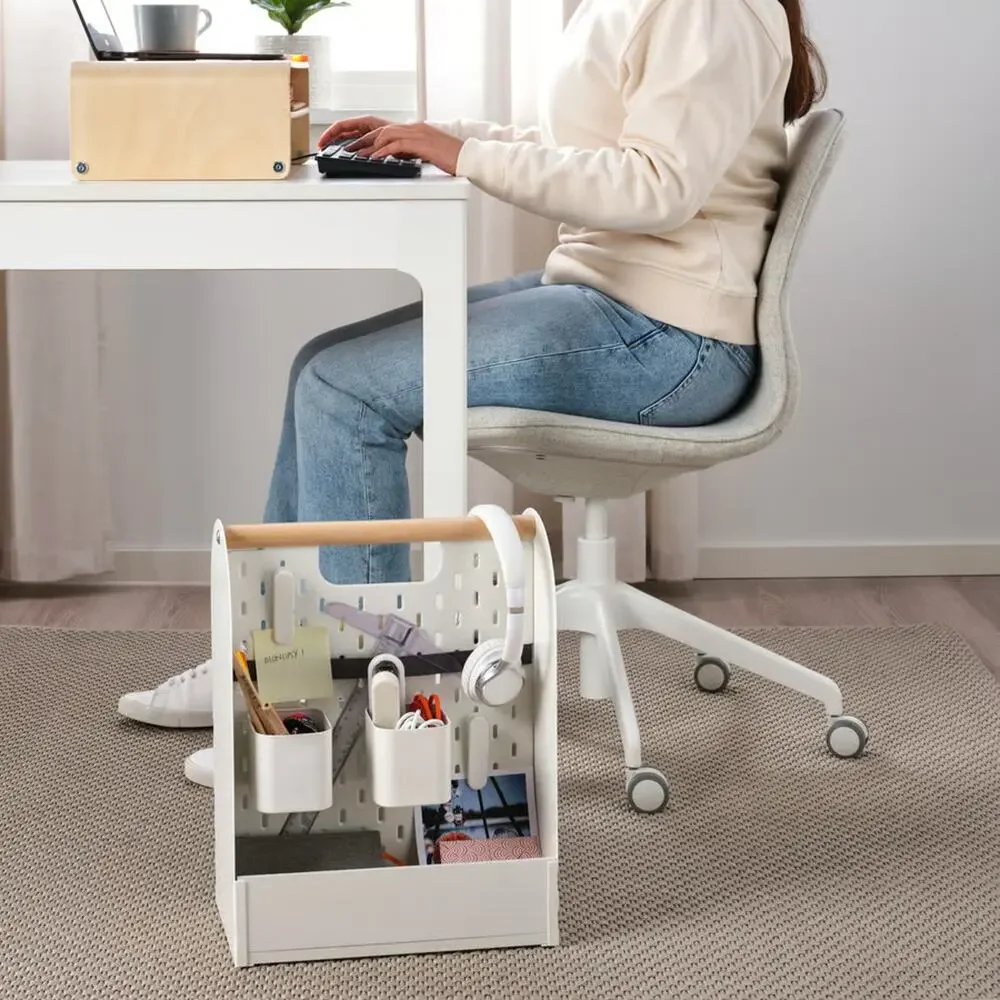 IKEA VATTENKAR Desk Organizer White 13x8.25x17